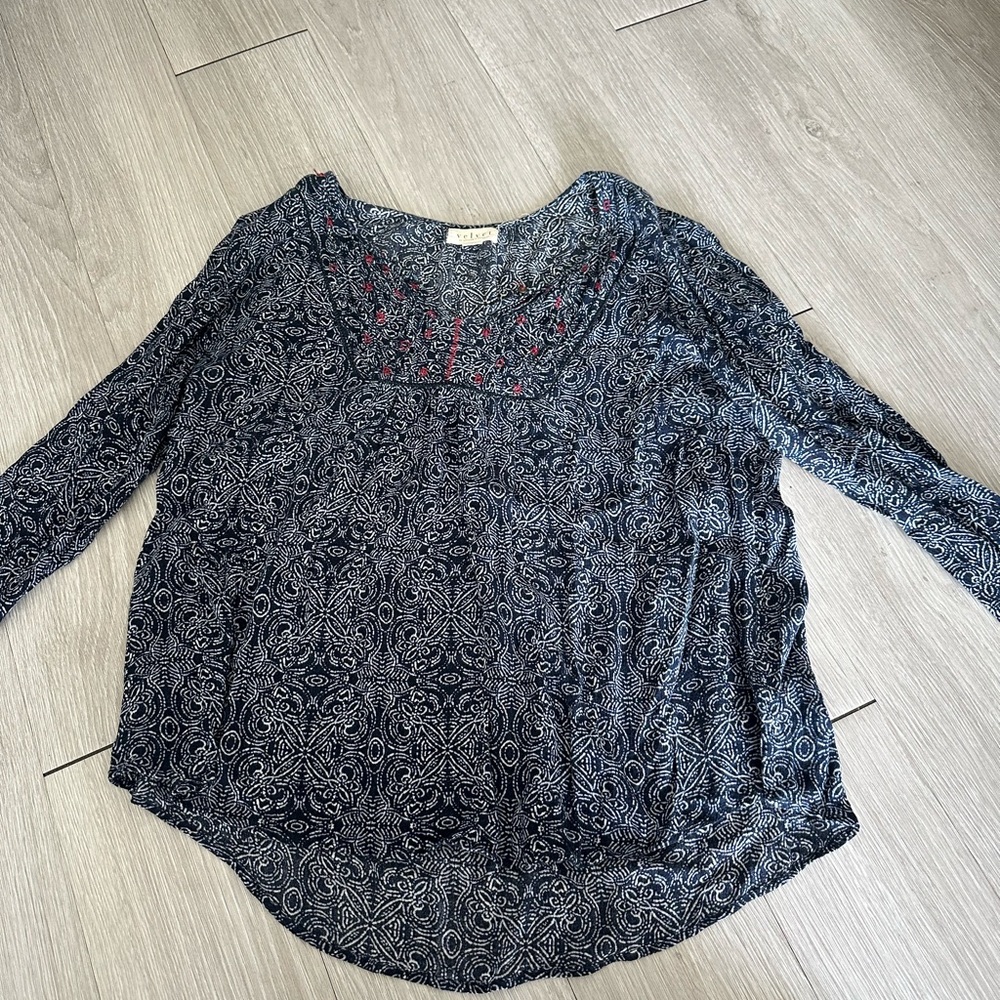 Velvet Women's Blue Patterned Top